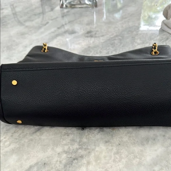 Tory Burch Black and Gold Shoulder Bag with Chain Strap - Picture 4 of 6